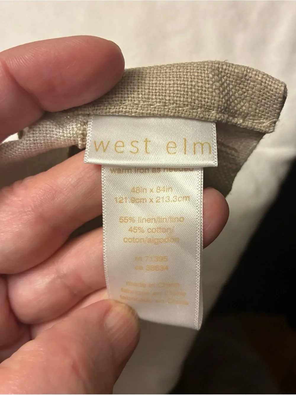 West Elm Ikat Ogee Linen Curtains - Taupe/Cream 48